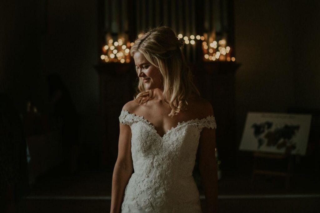 moody portrait of a bride