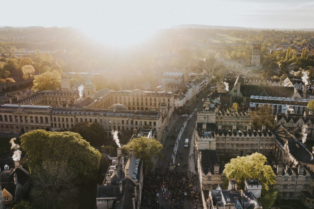 aerial image of central oxford